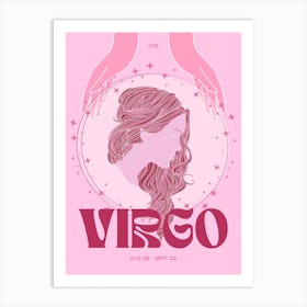Pink Zodiac Virgo Art Print