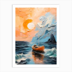 Boat At Sunset 1 Art Print