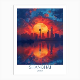 Shanghai China Travel Poster Art Print