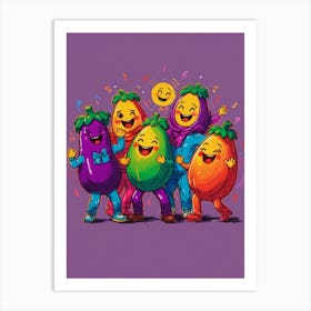 Fruity Friends Art Print