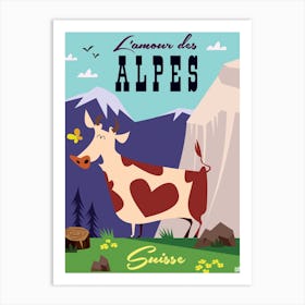 L Amour Des Alpes Poster Purple & Green Art Print