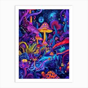 Psychedelic Mushrooms 3 Art Print