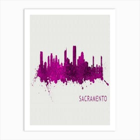 Sacramento California City Purple Art Print