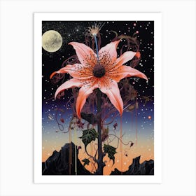 Surreal Florals Moonflower 1 Flower Painting Art Print