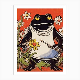 Frog In The Garden,  Matsumoto Hoji Inspired Japanese 2 Art Print