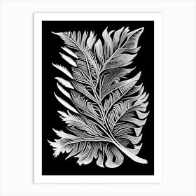 Cedar Leaf Linocut 1 Art Print