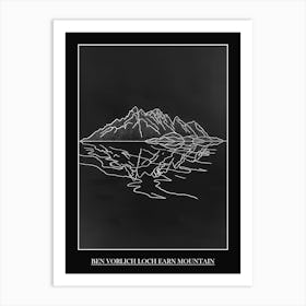 Ben Vorlich Loch Earn Mountain Line Drawing 3 Poster Art Print