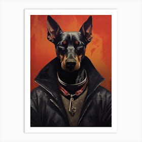 Gangster Dog Doberman Pinscher Art Print