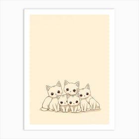 Cute Kawaii Kittens Art Print