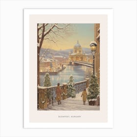 Vintage Winter Poster Budapest Hungary 4 Art Print