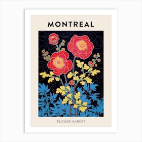 Montreal Canada Botanical Flower Market Poster Art Print