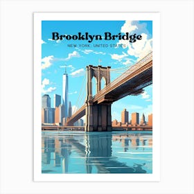 Brooklyn Bridge 1 Travel Poster 3 4 Resize Art Print