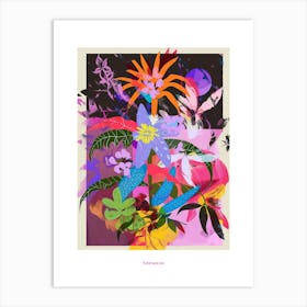 Edelweiss 2 Neon Flower Collage Poster Art Print