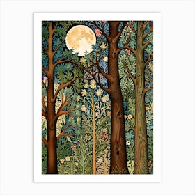 William Morris Moonlight In The Forest 13 Art Print