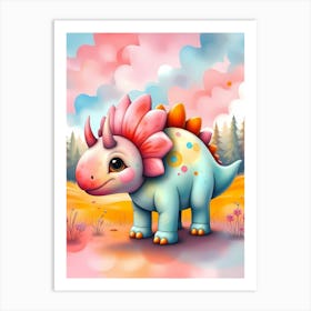 Trixie Triceratops and the Magical Meadow Art Print