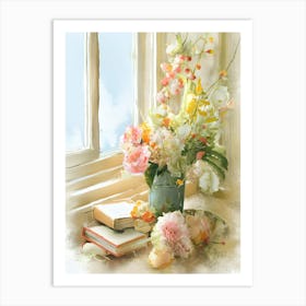 Flowers By The Window Art Print