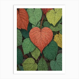 Heart Of Leaves Art Print