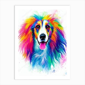 Borzoi Rainbow Oil Painting Dog Art Print
