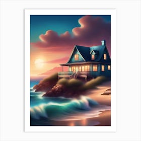 House On The Beach 1 Art Print