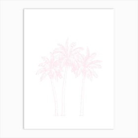 Light Pink Palm Trees Art Print