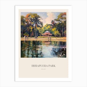 Ibirapuera Park Recife Brazil Vintage Cezanne Inspired Poster Art Print
