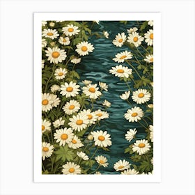 Daisy Flowers In The Water Art Print