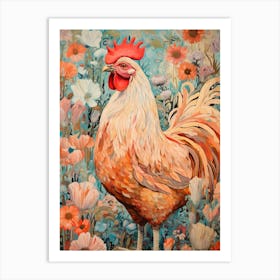 Chicken 2 Detailed Bird Painting Art Print