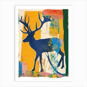Deer 2 Cut Out Collage Art Print