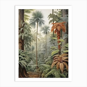 Vintage Jungle Botanical Illustration Palm Trees 1 Art Print
