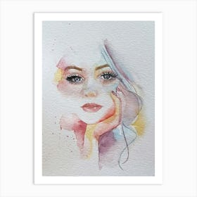 Watercolor Of A Woman Art Print