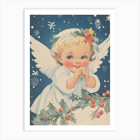 Vintage Christmas Angel Art Print