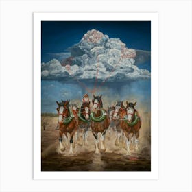 Santa'S Sleigh Art Print