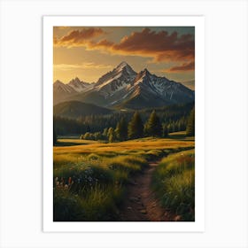 Sunset In The Mountains 20 Art Print