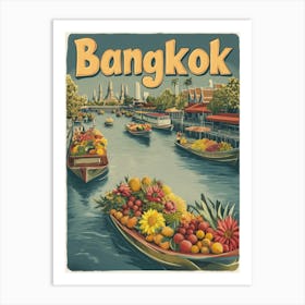 Aihrgdesign A Classic 1960s Travel Poster For Bangkok 1 Art Print