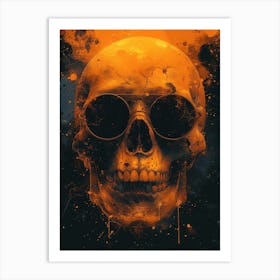 Skull Spectacle: A Frenzied Fusion of Deodato and Mahfood:Skull With Sunglasses 5 Art Print