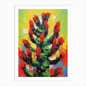 Cactus Painting Crown Of Thorns 2 Art Print