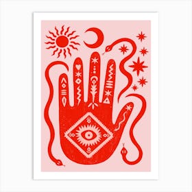 Hand And Snakes Art Print