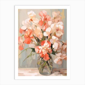 Sweet Pea, Flower Still Life Painting 4 Dreamy Art Print