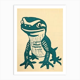 Tokay Gecko Lizard Block Colour 3 Art Print