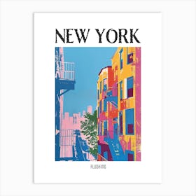 Flushing New York Colourful Silkscreen Illustration 2 Poster Art Print