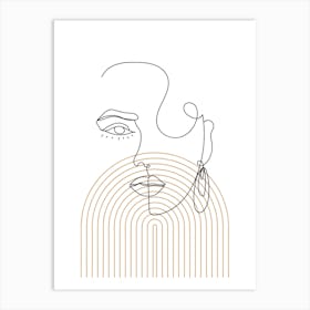 Abstract Simple Woemn Face Line Art Print Art Print