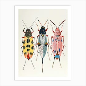 Colourful Insect Illustration Aphid 5 Art Print