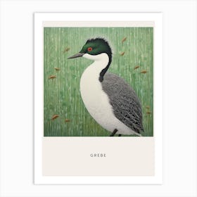 Ohara Koson Inspired Bird Painting Grebe 2 Poster Art Print