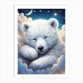 Polar Bear Sleeping In The Clouds 1 Art Print