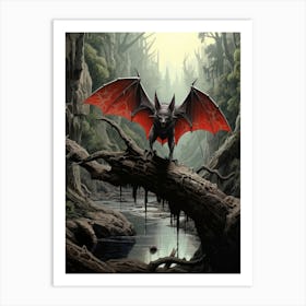 European Free Tailed Bat Illustration 2 Art Print