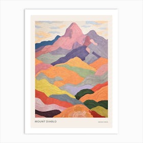 Mount Diablo United States 1 Colourful Mountain Illustration Poster Art Print