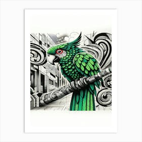 Willow Parrot Art Print