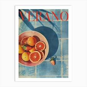 Verano Summer Poster 40s Style Orange Kitchen Poster Pool Art Art Print