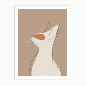 Cat - Boho, Line Art 5 Art Print