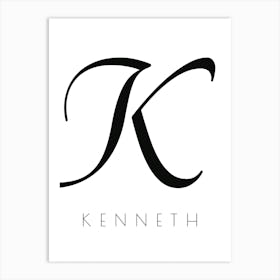 Kenneth Typography Name Initial Word Art Print